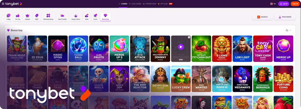 TonyBet Bookmaker and Casino Online